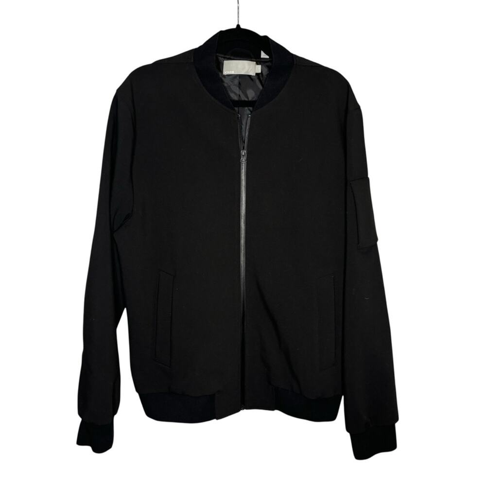 Vince Men's Black Zip Up Bomber Jacket